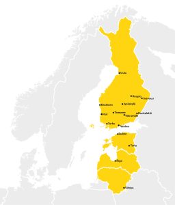 Puumerkin toimipisteet kartalla.